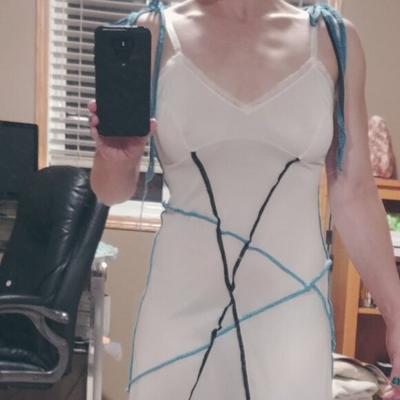 Vintage Custom Made OOAK White Sheer JC Penney Slip Dress Lolita Faerie Fairy - Picture 4 of 13